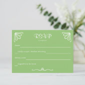 Carte RSVP de mariage personnalisée Tuberose (Debout devant)