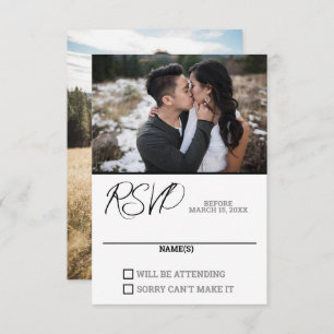 Carte RSVP de mariage photo