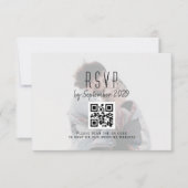 Carte RSVP de mariage photo avec code QR (Devant)
