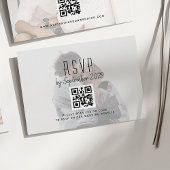 Carte RSVP de mariage photo avec code QR