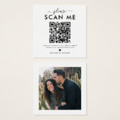 Carte RSVP de mariage photo de code QR (Devant & derrière)