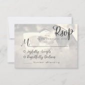 Carte RSVP de mariage photo vintage (Devant)