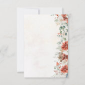 Carte RSVP de mariage Pinecone rouge hiver (Dos)