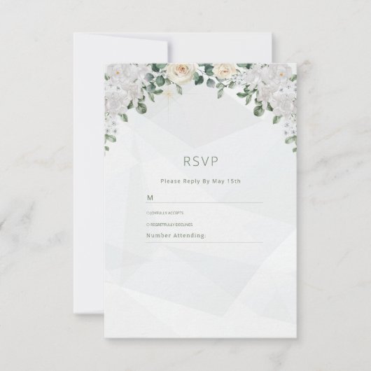 Carte RSVP de mariage pour affaires florales (Devant)