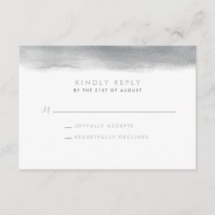 Carte RSVP de mariage pour bébé gris fumée