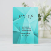Carte RSVP de mariage pour bijoux Aqua (Debout devant)