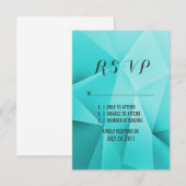 Carte RSVP de mariage pour bijoux Aqua (Devant / Derrière)