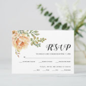Carte RSVP de mariage pour bouquet d'aquarelle (Debout devant)