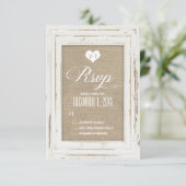Carte RSVP de mariage pour cadres rustiques blancs (Debout devant)