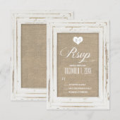 Carte RSVP de mariage pour cadres rustiques blancs (Devant / Derrière)