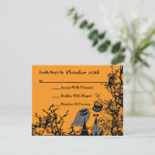 Carte RSVP de mariage pour chats d'Hallomariage (Debout devant)