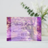 Carte RSVP de mariage pour chêne violet rustique (Debout devant)