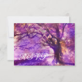 Carte RSVP de mariage pour chêne violet rustique (Dos)