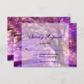Carte RSVP de mariage pour chêne violet rustique (Devant / Derrière)