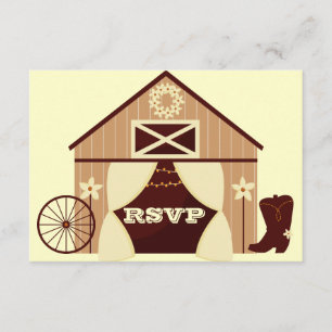 Carte RSVP de mariage pour cow-boy occidental du p