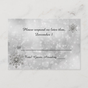 Carte RSVP de mariage pour flocon de neige d'hiver