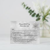 Carte RSVP de mariage pour flocon de neige en hive (Debout devant)