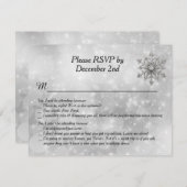 Carte RSVP de mariage pour flocon de neige en hive (Devant / Derrière)