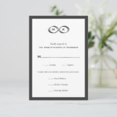Carte RSVP de mariage pour infinité argent (Debout devant)