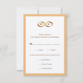 Carte RSVP de mariage pour infinité or en bronze (Devant)