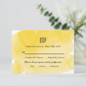 Carte RSVP de mariage pour lave-linge couleur jaun (Debout devant)