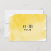 Carte RSVP de mariage pour lave-linge couleur jaun (Dos)