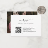 Carte RSVP de mariage pour le budget de code QR si (Devant/Arrière en situation)
