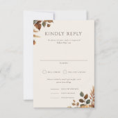 Carte RSVP de mariage pour le portrait de bois d'o (Devant)