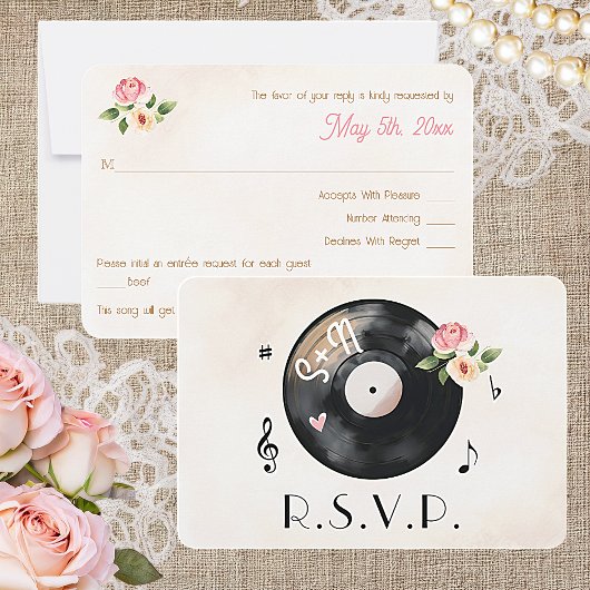 Carte RSVP de mariage pour le vinyle floral d'aqua