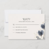 Carte RSVP de mariage pour les fleurs grises (Devant)