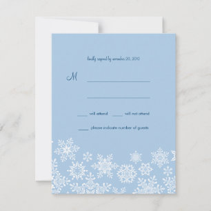 Carte RSVP de mariage pour les flocons de neige en