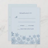 Carte RSVP de mariage pour les flocons de neige en (Devant / Derrière)