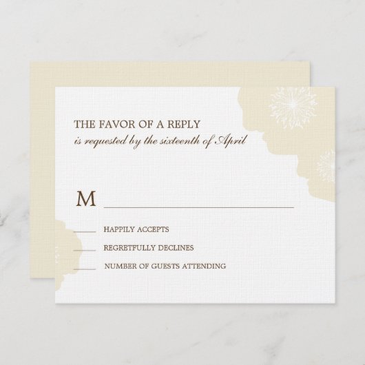 Carte RSVP de mariage pour les pavots modernes - a (Devant / Derrière)