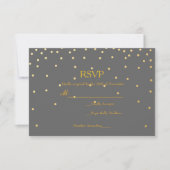 Carte RSVP de mariage pour les points Confetti Gri (Devant)