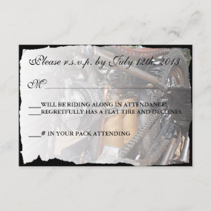 Carte RSVP de mariage pour moto personnalisée