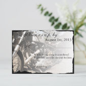 Carte RSVP de mariage pour moto personnalisée (Debout devant)