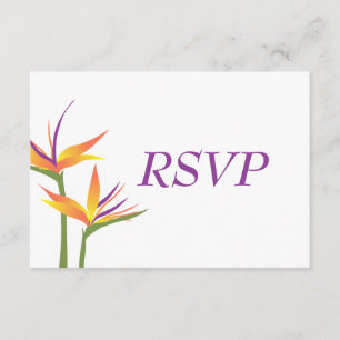 Carte RSVP de mariage pour oiseaux de paradis