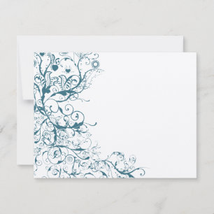 Carte RSVP de mariage pour oiseaux et tourbillons