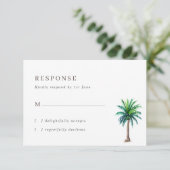 Carte RSVP de mariage pour palmiers tropicaux (Debout devant)
