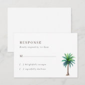Carte RSVP de mariage pour palmiers tropicaux (Devant / Derrière)