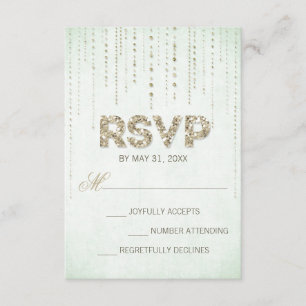 Carte RSVP de mariage pour Parties scintillant de 