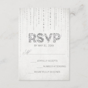 Carte RSVP de mariage pour Parties scintillant en 
