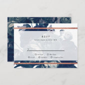 Carte RSVP de mariage pour Rose de la Marine (Devant / Derrière)