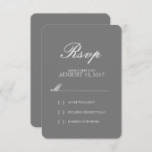 Carte RSVP de mariage pour typographie simple et é (Devant / Derrière)