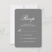 Carte RSVP de mariage pour typographie simple et é (Devant)