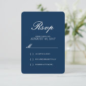 Carte RSVP de mariage pour typographie simple et é (Debout devant)