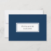 Carte RSVP de mariage Preppy Nautical Navy (Dos)
