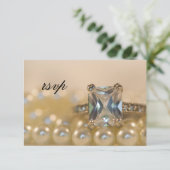 Carte RSVP de mariage Princess Diamond Ring et Pea (Debout devant)