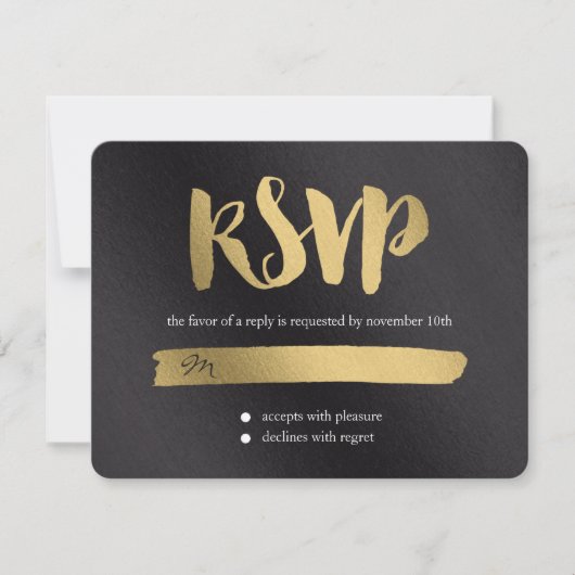 Carte RSVP de Mariage Promesse brillante (Devant)