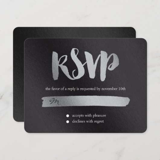 Carte RSVP de Mariage Promesse brillante (Devant / Derrière)